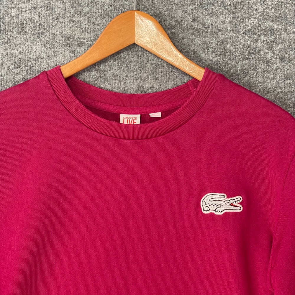 Lacoste L!VE Kids Magenta Pink Crocodile Logo Sweatshirt SF7304 XXL